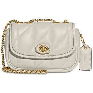 Coach quilted Madison shoulder bag 18 with chain strap white